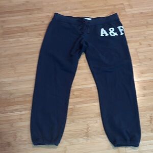 Abercrombie & Fitch women’s cropped navy blue joggers